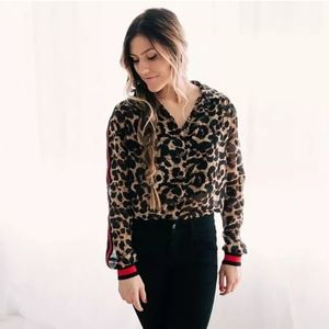 Willow & Root Cheetah Print Chiffon Button Up Blouse